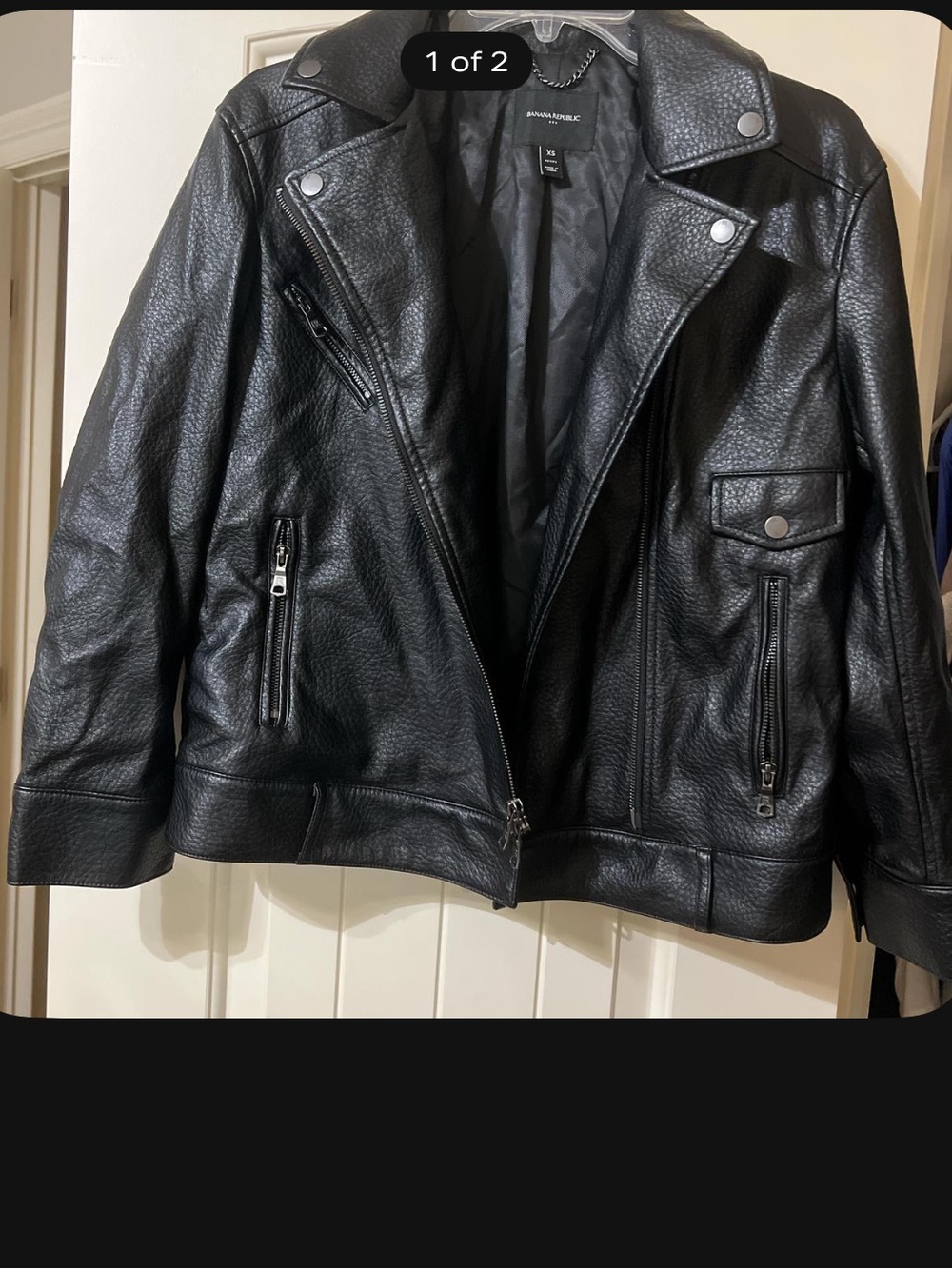 Banana Republic Black Faux Leather Jacket